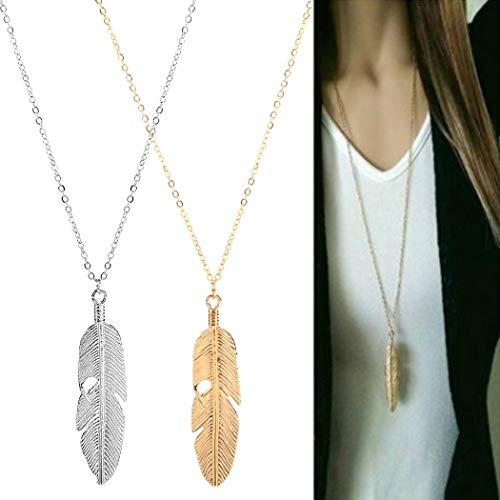 Book Cover makalar Women Feather Pendant Chain Necklace Long Sweater Chain Fashion Jewelry Fascinators