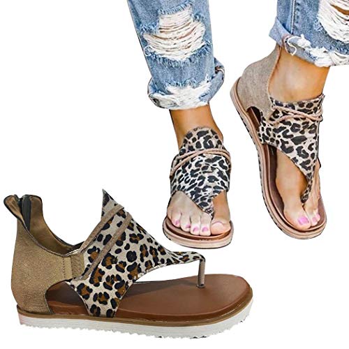 Book Cover Idomeo Women Summer Flat Heel Round Toe Back Zipper Sandals